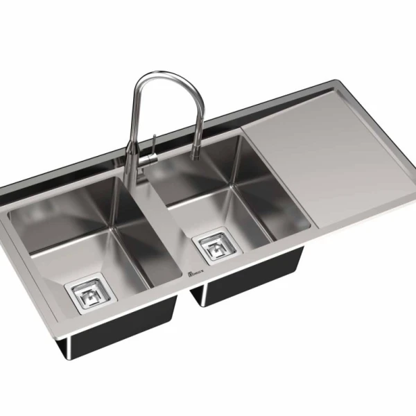 سینک دو کاسه نیمه فانتزی لگن چپ ابراه کوچک 120*60کد 260 با سیفون البرز-alborz